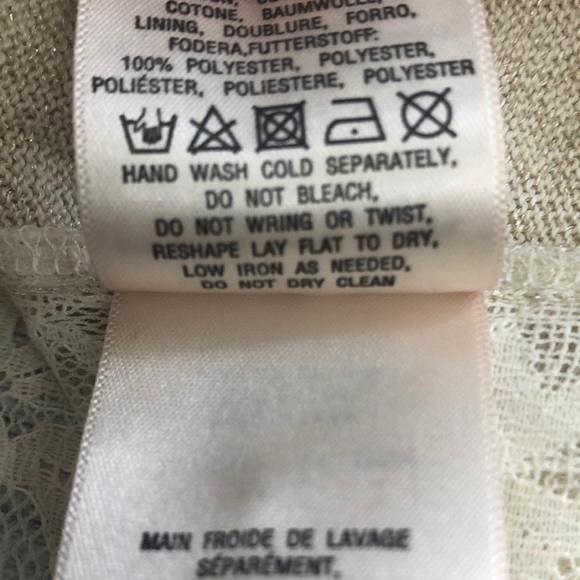 Anthropologie Knitted & Knotted Gold Lace Back Cardigan Large - Picture 6 of 12